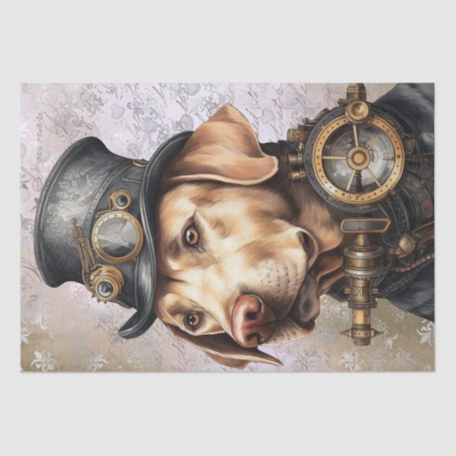 Papel De Seda Steampunk Labrador Dog (Frente )