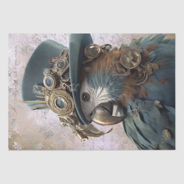 Papel De Seda Steampunk Parrot (Frente )