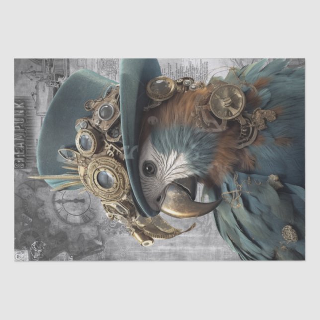 Papel De Seda Steampunk Parrot (Frente )