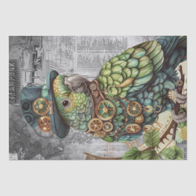 Papel De Seda Steampunk Parrot (Frente )