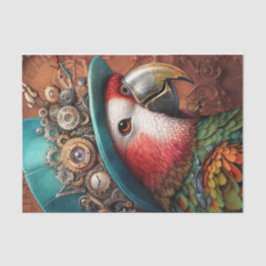 Papel De Seda Steampunk Parrot