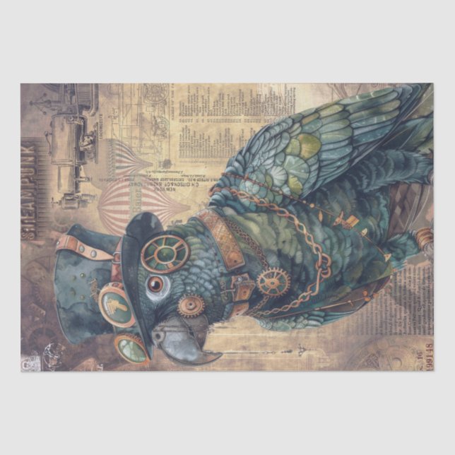Papel De Seda Steampunk Parrot (Frente )