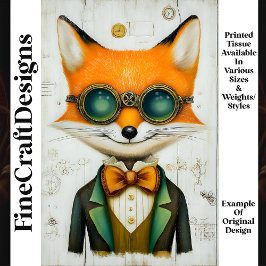 Papel De Seda Steampunk Raposa com Óculos de Proteção Casaco Gra