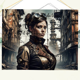 Papel De Seda Steampunk Woman Decoupage v5