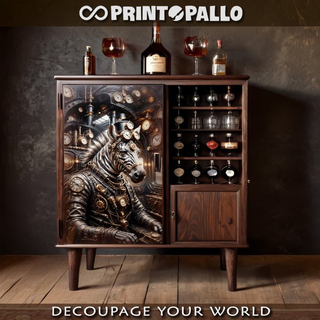 Papel De Seda Steampunk zebra dirigindo trem vitorioso (Criador carregado)