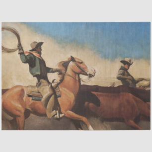 Papel De Seda "Steers to Market" Arte Ocidental de Maynard Dixon