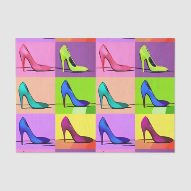Papel De Seda Stiletto Pumps, High Heels Poster Art (Frente )