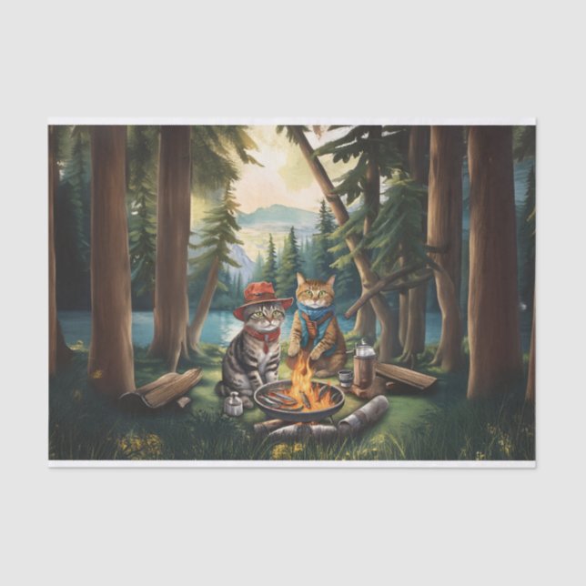 Papel De Seda Storybook Campfire Cats, Adoro o Exterior (Frente )