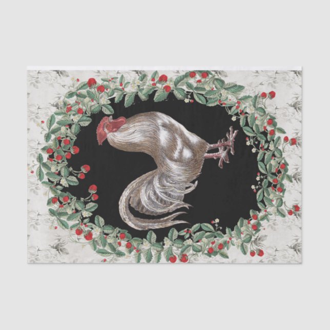 Papel De Seda Strawberry Rooster One (Frente )