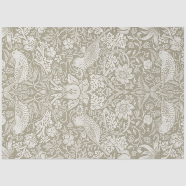 Papel De Seda Strawberry Thef Ivory, William Morris (Frente )