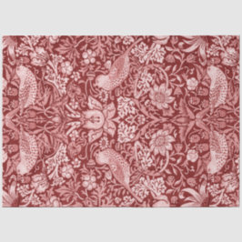 Papel De Seda Strawberry Thief Maroon, William Morris