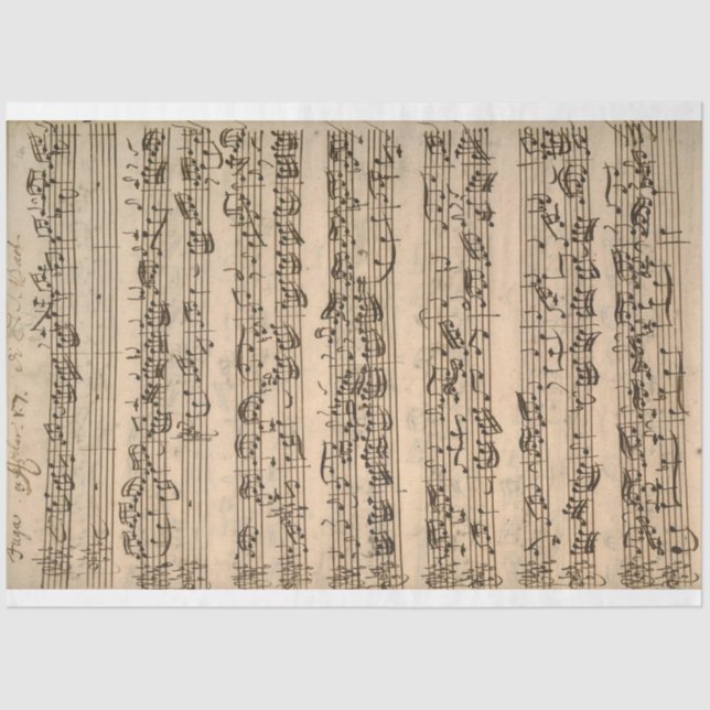 Papel De Seda String Quartet Sheet Music Decoupage Paper (Frente )