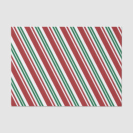 Papel De Seda Stripe de menta Vermelha e Verde