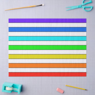 Papel De Seda Stripes Arco-íris