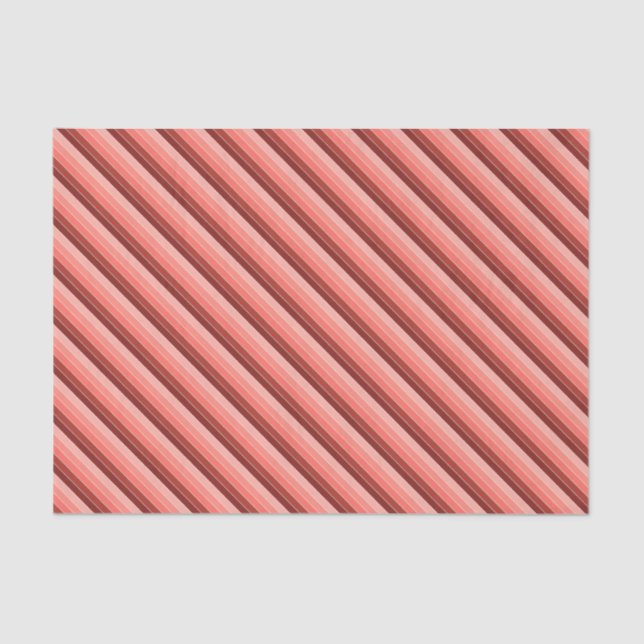 Papel De Seda Stripes de bege rosa vermelho coral (Frente )