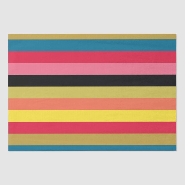 Papel De Seda Stripes de Caipira Arco-Íris (Frente )