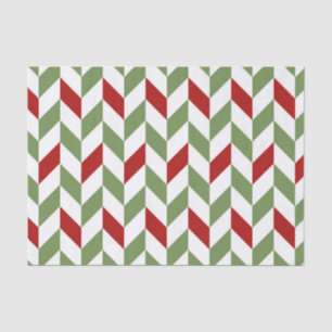 PAPEL DE SEDA STRIPES DE ZIG ZAG VERDE VERMELHA VERMELHA