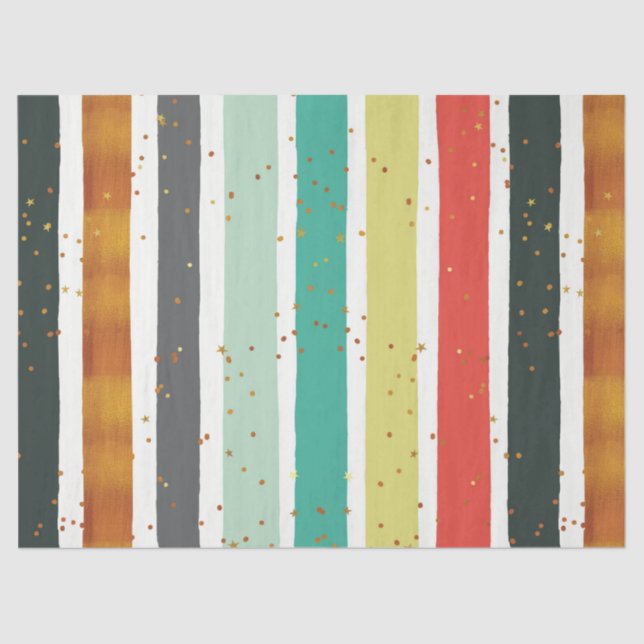 Papel De Seda Stripes Feitas À Mão E Dourado Padrão De Largura (Frente )