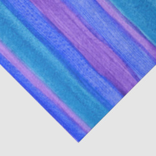 Papel De Seda Stripes Pintadas: Violeta, Azul, Turquesa