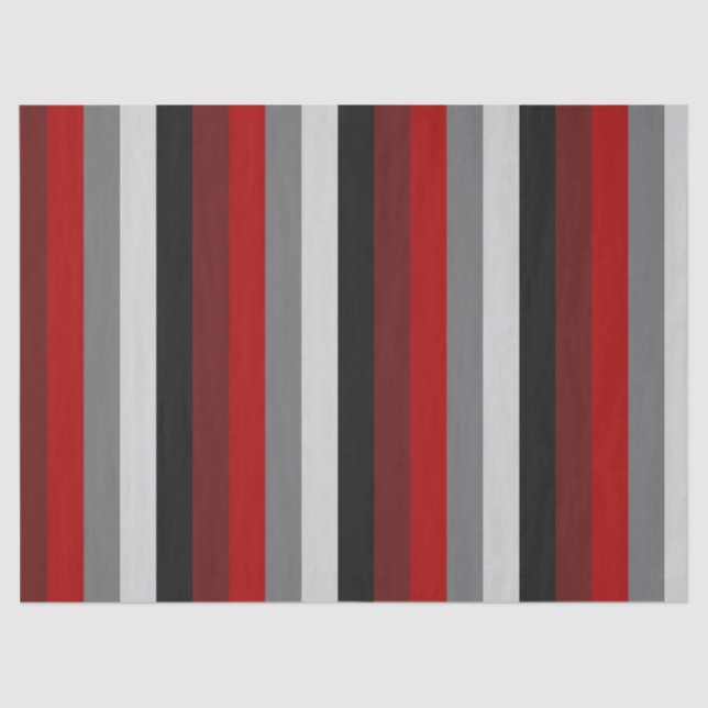 Papel De Seda Stripes Vermelhas e Pretas (Frente )