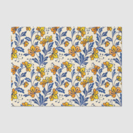 Papel De Seda Stunning Seamless Pattern of Flowers and Leaves