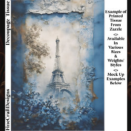 Papel De Seda Stylized Eiffel Tower Paris Collage FE1 Decoupage