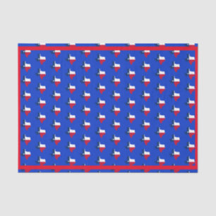 Papel De Seda Sua cor/borda Estado do Texas Sinalizador Azul e V