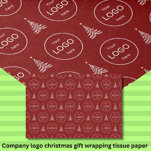 Papel De Seda Sua própria empresa de logotipos vermelho de natal