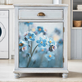 Papel De Seda Suave Decoupagem Cottagecore Esqueci-Me-Não Azul-C