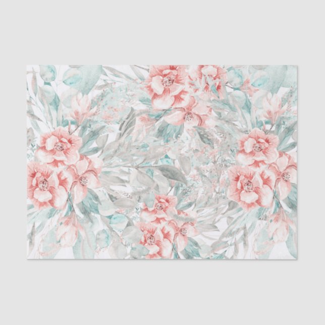 Papel De Seda Suave Floral Verdejante de Primavera Verão Elegant (Frente )