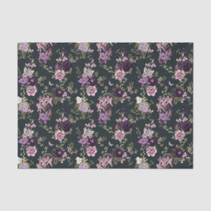 Papel De Seda Subidas, Orquídeas, Rosas na Decoupage Roxa