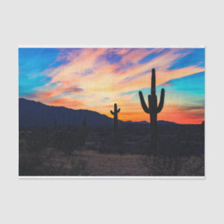Papel De Seda Suco do Deserto de Cactus Sunset