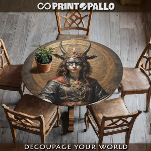 Papel De Seda Súcubo no trono - série de Terror Gótico