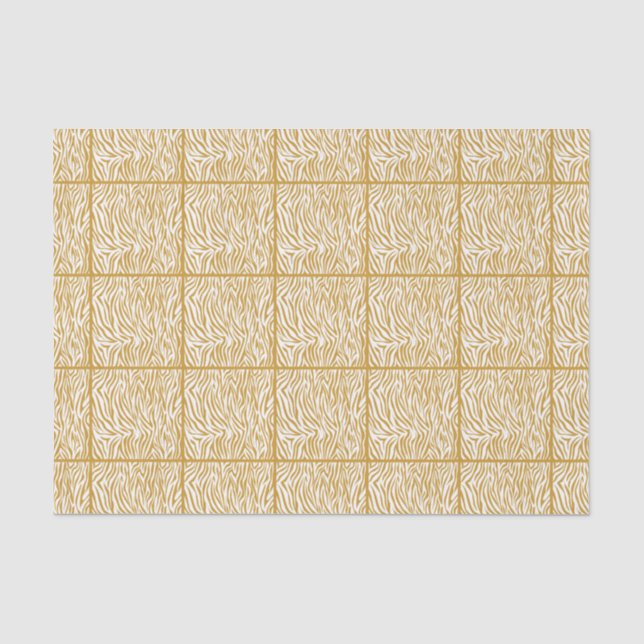 Papel De Seda Sudan Brown Safari Zebra, design com tiled (Frente )