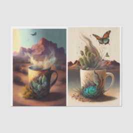 Papel De Seda Sudoeste de Víblias, Café e Cactus