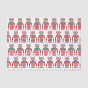 Papel De Seda Suéter De Natal Engraçado, Fofo De Gato