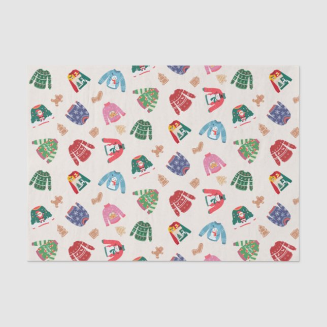 Papel De Seda Suéteres de Natal e Biscoitos de Gengibre  (Frente )