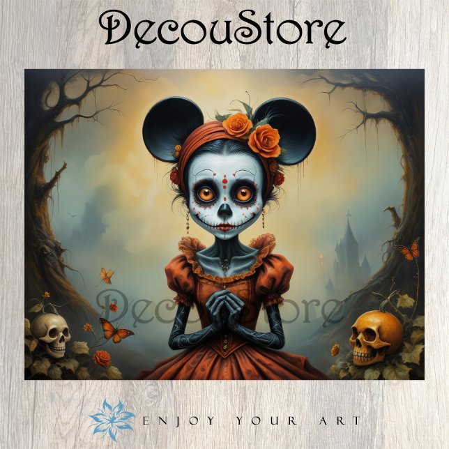 Papel De Seda Sugar Skull Doll Decoupage (Criador carregado)