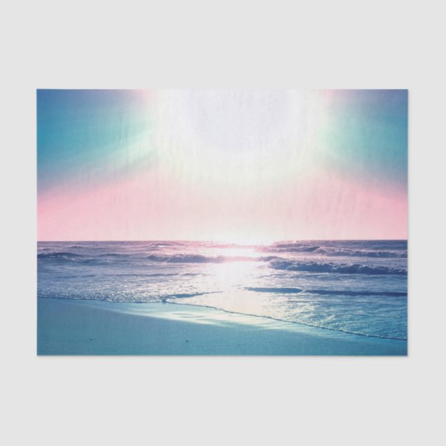 Papel De Seda Summer Sea Sunset Tropical Beach Photo (Frente )