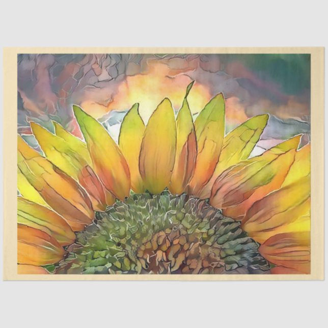 Papel De Seda Sun Modern Art Big Sunflower Collection (Frente )