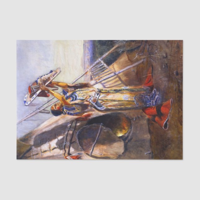 Papel De Seda "Sun Worship in Montana", por Charles Russell (Frente )