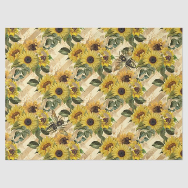 Papel De Seda Sunflower and Bee Series Design Nine (Frente )