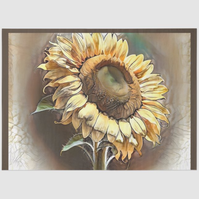 Papel De Seda Sunflower In Morning Moderna Art Collection (Frente )