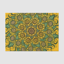 Papel De Seda Sunflower Mandala Nature Lover Girassóis Floral