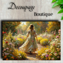 Sunlit Garden Maiden - Floral Path Decoupage