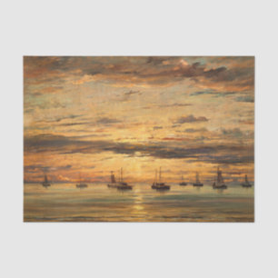 Papel De Seda Sunset em Scheveningen por Hendrik Willem Mesdag