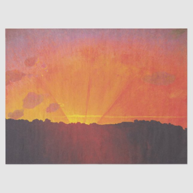 Papel De Seda Sunset, Orange Sky (por Félix Vallotton) (Frente )