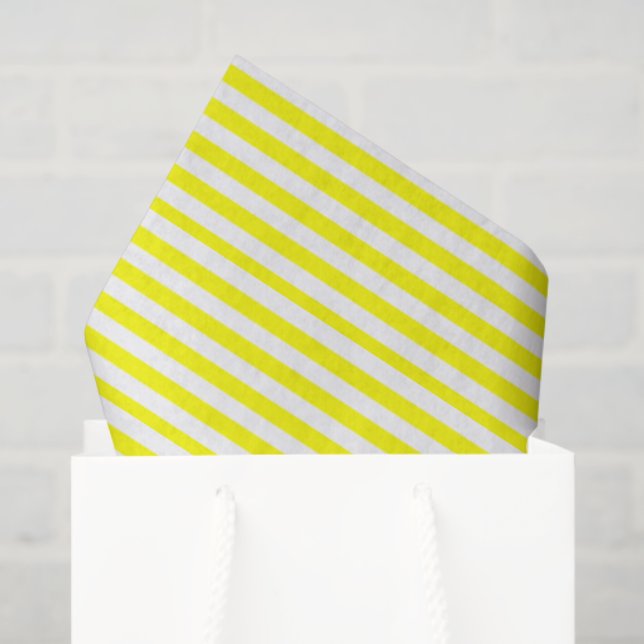 Papel De Seda Sunshine Yellow and White Striped (Sacola de presentes)