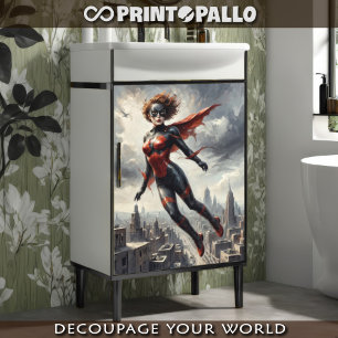 Papel De Seda Super mãe heroína em quadrinhos de 1950