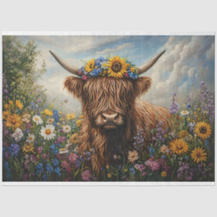 Papel De Seda Superfície de Vaca Selvagem Flor de Flor Selvagem